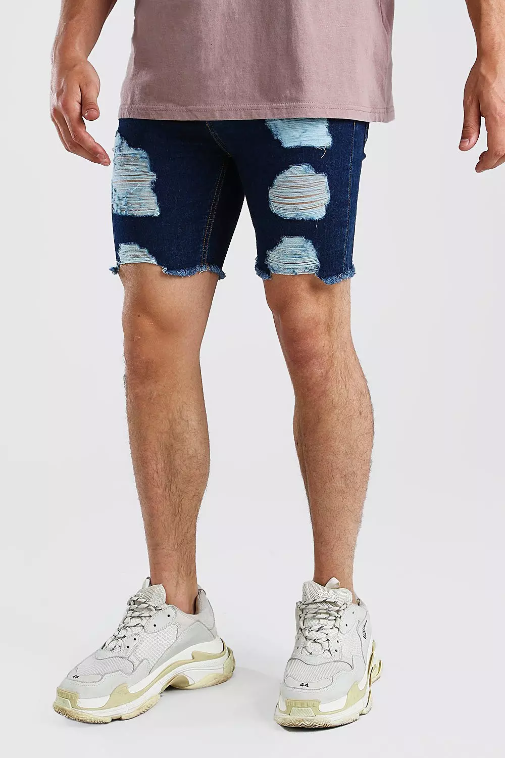 Over the knee hot sale denim shorts